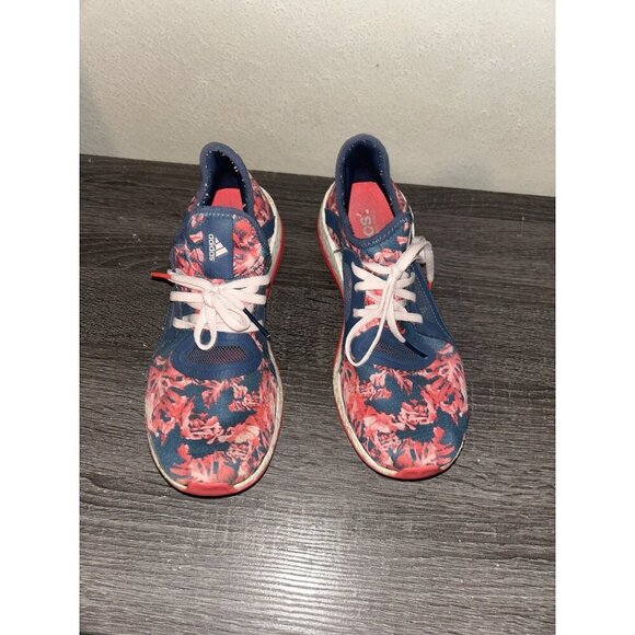 Adidas Pure Boost X Red And Blue Floral Arch Support Athletic Sneakers Size 8 - Picture 3 of 7